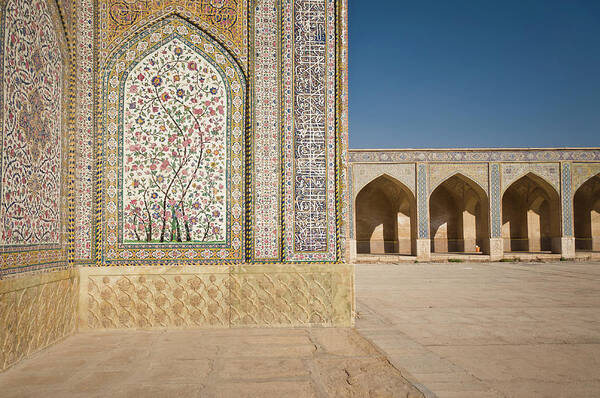 Tranquility Art Print featuring the photograph In The Courtyard Of Vakil Mosque In by Jean-philippe Tournut
