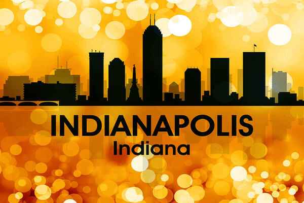 Indianapolis Art Print featuring the digital art Indianapolis IN 3 by Angelina Tamez