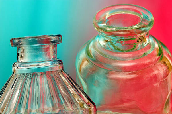 Ink Art Print featuring the photograph Ink Bottles on Color by Carol Leigh