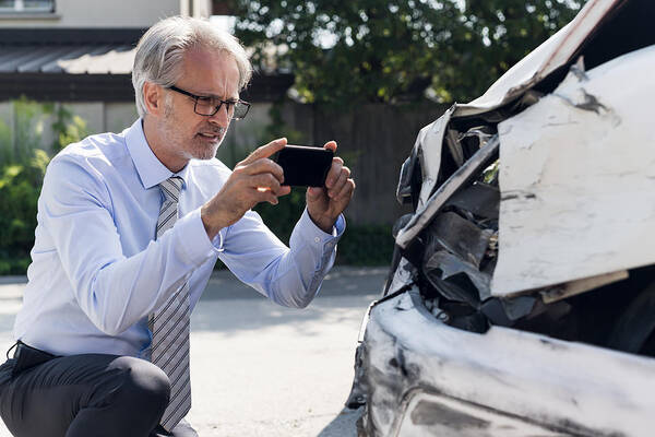 Expertise Art Print featuring the photograph Insurance expert at work by D-Keine