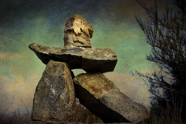 Inukshuk Art Print featuring the photograph Inukshuk I by Peggy Collins