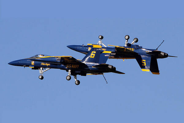 Blue Angels Art Print featuring the photograph Inverted Angel by John Freidenberg