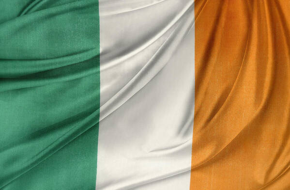 Banner Art Print featuring the photograph Irish flag by Les Cunliffe