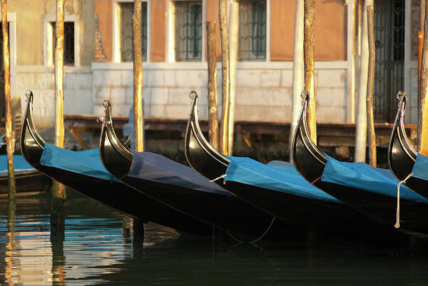 Architecture Art Print featuring the photograph Italy, Venice Gondolas Along The Grand by David Noyes