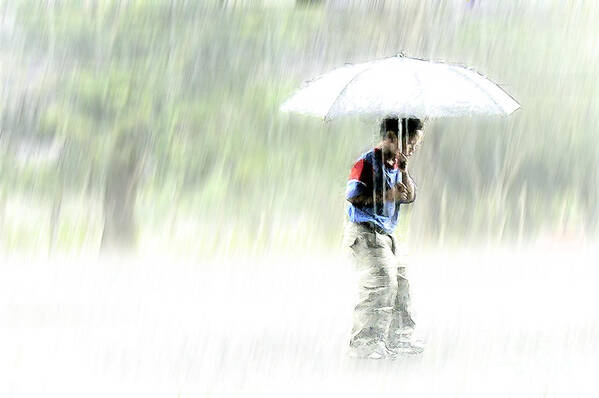 Children Art Print featuring the photograph It's Raining Outside by Heiko Koehrer-Wagner