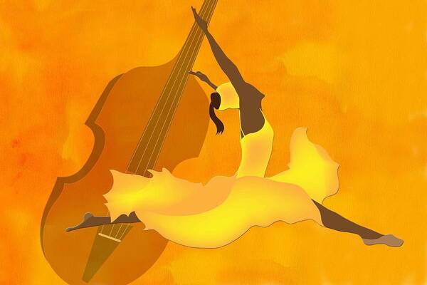 Jazz Art Print featuring the digital art Jazz Dance Bass by Terry Boykin