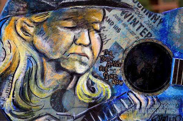 Johnny Winter Art Print featuring the photograph Johnny Winter Painted Guitar by Fiona Kennard