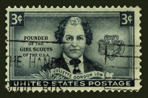 Girl Scouts Art Print featuring the photograph Girl Scouts Founder Juliette Gordon Low Postage Stamp by Phil Cardamone