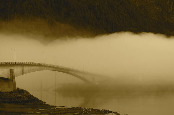 Juneau Art Print featuring the photograph Juneau - Douglas Bridge by Cathy Mahnke