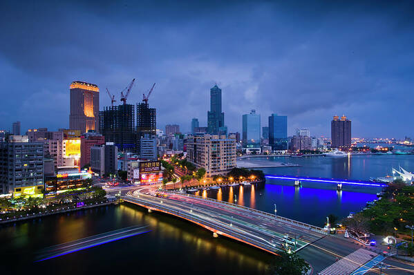 Taiwan Art Print featuring the photograph Kaohsiung Night by Htu