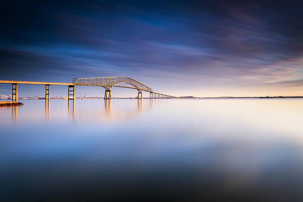 Ft Armistead Art Print featuring the photograph Key Bridge 2014 by Edward Kreis