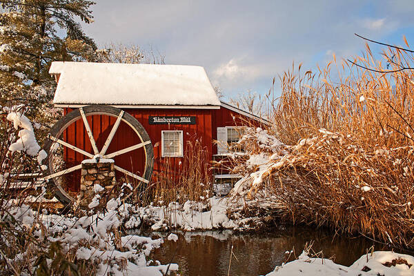 Winter Art Print featuring the photograph Kimberton Mill after snow by Michael Porchik