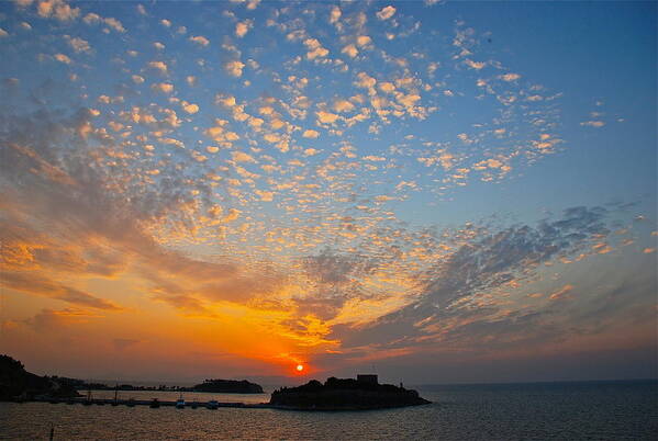 Kusadasi Art Print featuring the photograph Kusadasi Sunset by Eric Tressler