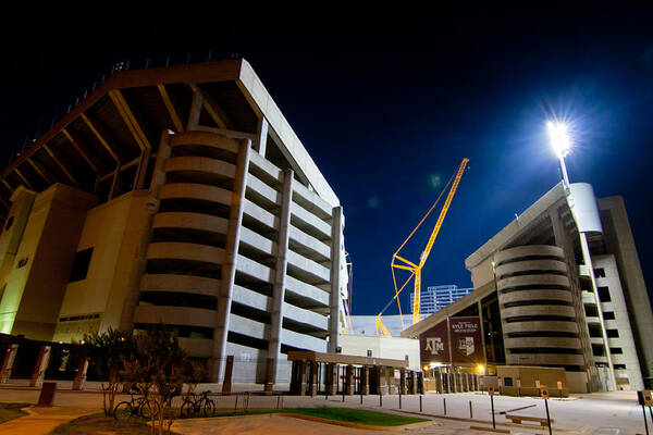 Aggies Art Print featuring the digital art Kyle Field Construction by Linda Unger