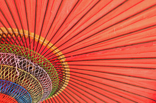 Orange Color Art Print featuring the photograph Kyoto Umbrella by Pamela Oliveras