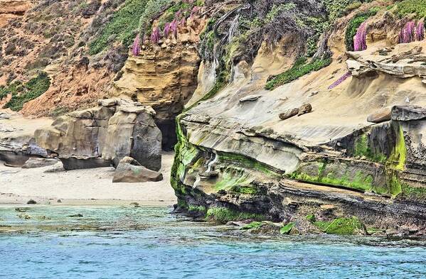 Cliffs Art Print featuring the photograph La Jolla Cliffs by Jane Girardot