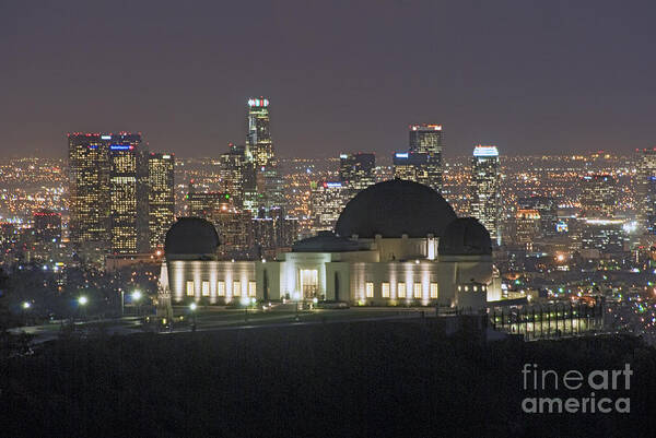 Griffith Observatory Art Print featuring the photograph L.A. Skyline by David Zanzinger