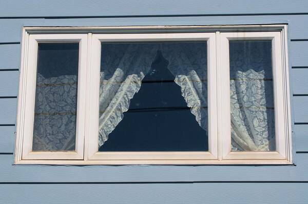 Window Art Print featuring the photograph Lace curtains 2 by Douglas Pike
