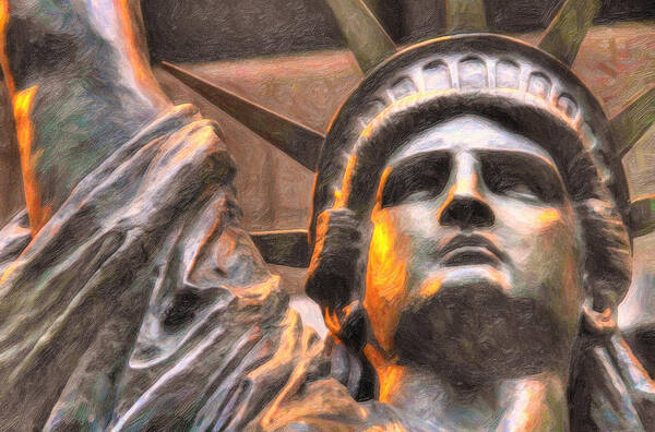 Lady Liberty Art Print featuring the painting Lady Liberty by MotionAge Designs