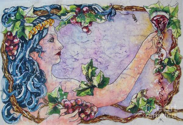 Wine Art Print featuring the painting Lady of the VIne by Carol Losinski Naylor