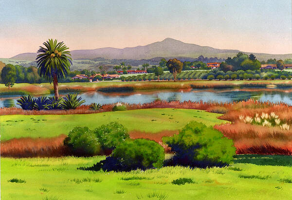 California Art Print featuring the painting Lago Lindo Rancho Santa Fe by Mary Helmreich