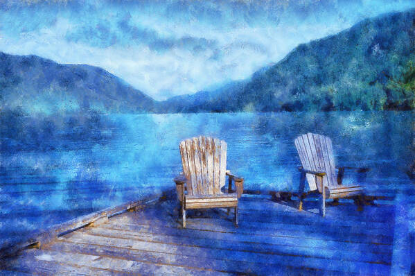 Lake Crescent Art Print featuring the digital art Lake Crescent by Kaylee Mason