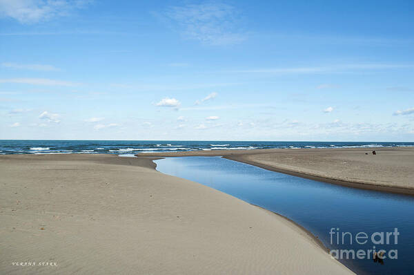 Lake Michigan Art Print featuring the photograph Lake Michigan Waterway by Verana Stark