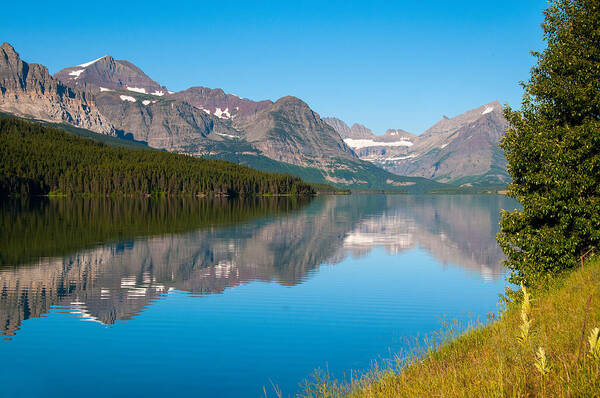 Glacier Art Print featuring the photograph Lake Sherburne by Steve Stuller