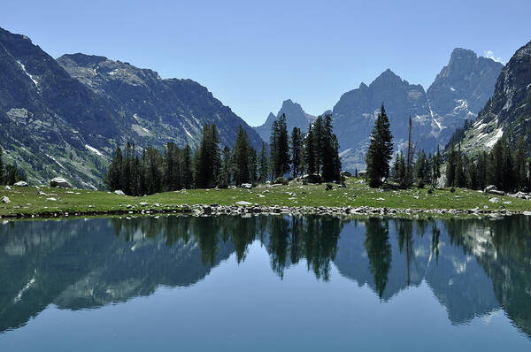 Lake Solitude Art Print featuring the photograph Lake Solitude in Grand Teton National Park by Bruce Gourley