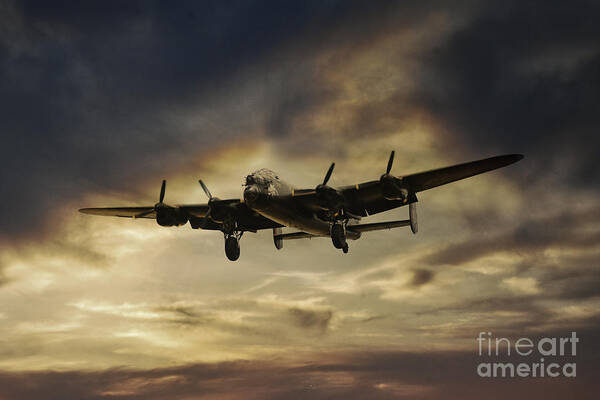 Lancaster Bomber Art Print featuring the digital art Lancaster Spirit by Airpower Art