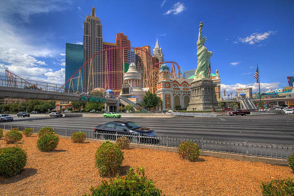 Las Vegas Art Print featuring the photograph Las Vegas New York New York by Hans- Juergen Leschmann