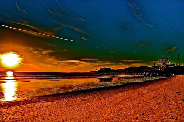 Landscape.beach Art Print featuring the photograph Last Bit Of Sunshine by Joe Burns
