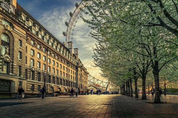 London Art Print featuring the photograph Last Daylights At The London Eye by Nader El Assy
