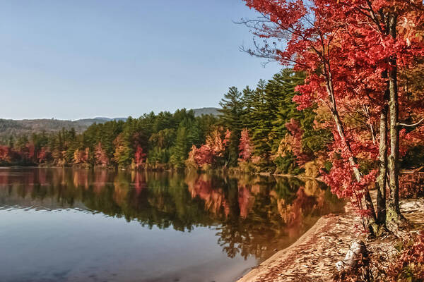 Autumn Foliage New England Art Print featuring the photograph Late afternoon on Lake Chocorua by Jeff Folger