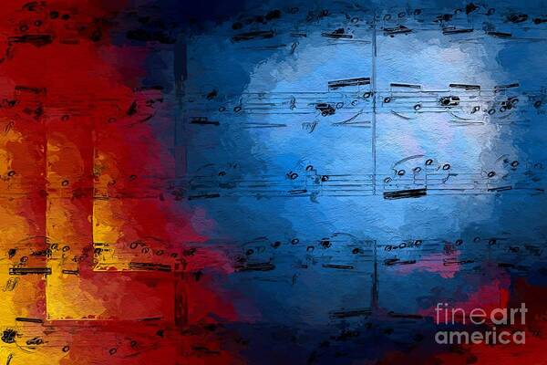 Music Art Print featuring the digital art Layered Hot and Cold by Lon Chaffin