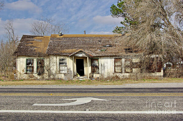 Abandoned Art Print featuring the photograph Left Turn by Gary Richards