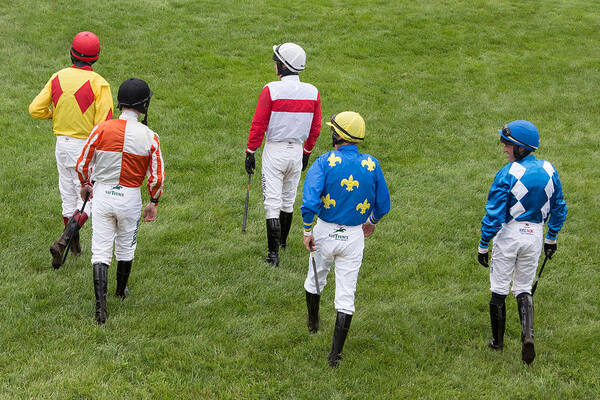 Jockey Art Print featuring the photograph Let's kick up some dirt and grass by Robert L Jackson