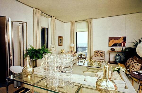 Nobody Art Print featuring the photograph Library In Marella Agnelli's Apartment In Rome by Karen Radkai