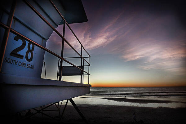 � Jamesdavidphotos; Tower; Hut; Shack; Life; Guard; Lifeguard; Safety; Rescue; First Aid; Beach; Ocean; Sand; Pacific; Waves; Surf; Jdp_3174; Lucis; Evening; People; Sunset; Reflection; Clouds; Horizontal Art Print featuring the photograph Lifeguard Tower Series - 21 by James David Phenicie