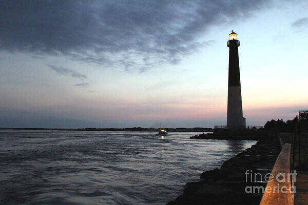 Barnegat Lighthouse Art Print featuring the photograph Light at Dawn by David Jackson