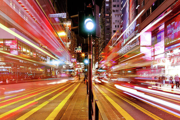 Blurred Motion Art Print featuring the photograph Light Trails by Andi Andreas