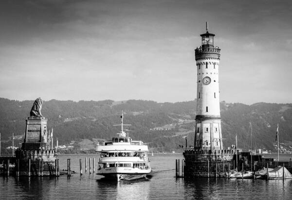 Lighthouse Art Print featuring the photograph Lighthouse Lindau Lake Constance Germany by Matthias Hauser