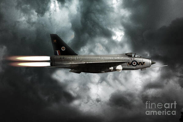 Raf Lightning Art Print featuring the digital art Lightning Storm by Airpower Art