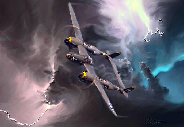 P-38 Art Print featuring the digital art Lightning Strike by Peter Chilelli