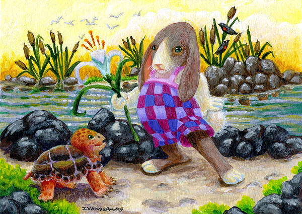 Bunny Art Print featuring the painting Lily by Jacquelin L Westerman