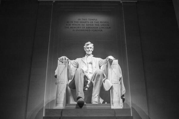 Washington D.c. Art Print featuring the photograph Lincoln Memorial in Black and White by John McGraw