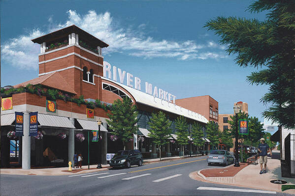 Little Rock Art Print featuring the painting Little Rock River Market by Glenn Pollard