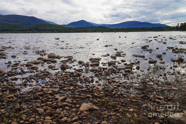 Rock Art Print featuring the photograph Loch Morlich At dusk by Diane Macdonald