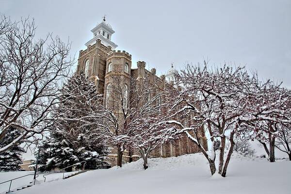 Logan Art Print featuring the photograph Logan Temple Winter by David Andersen