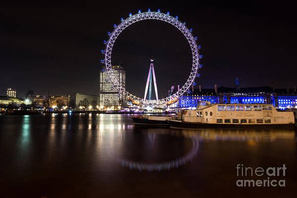 London Art Print featuring the photograph London Eye Night by Matt Malloy